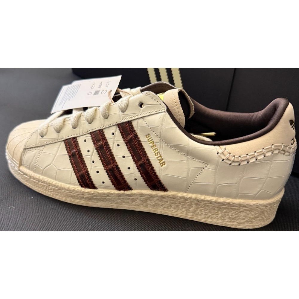 Wales Bonner x Adidas Collab Men's size 9 Superstar Croc Fox Brown Sneaker $280
